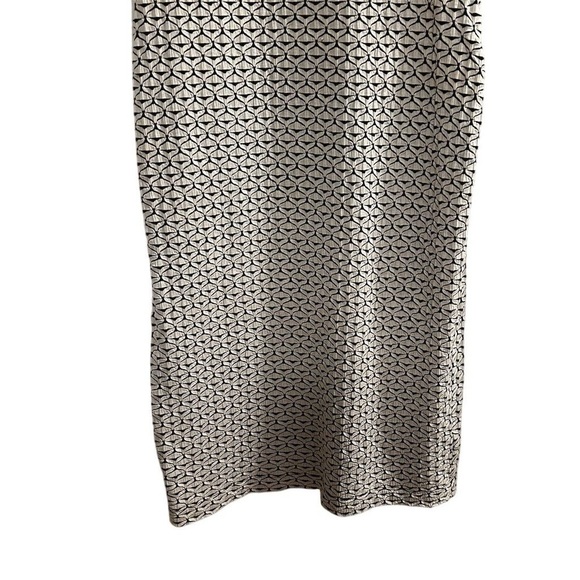 Beige by eci Women's L Black Geometric Sheath Midi Dress 3/4 Sleeve - Picture 5 of 13